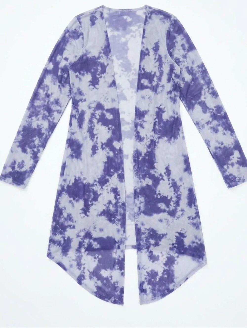 Purple Tie-Dye Mesh Cover-Up